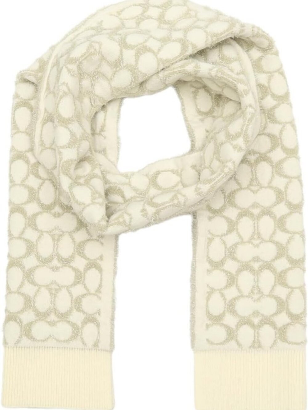 Chic Metallic Women's Signature C Muffler Scarf - Stylish Winter Accessory